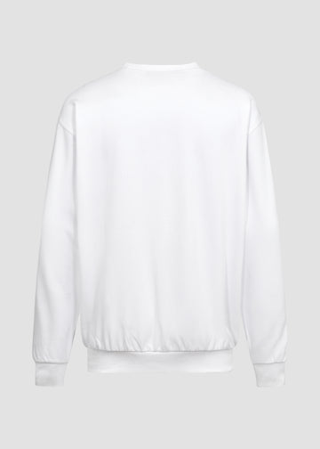 Hvid unisex sweatshirt fra Perfect Jeans,  set bagfra.